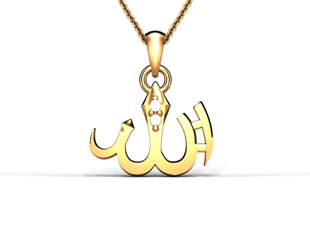 chaligraphics gold pendant 3D Print Model .c4d .max .obj .3ds .fbx .stl .blend 