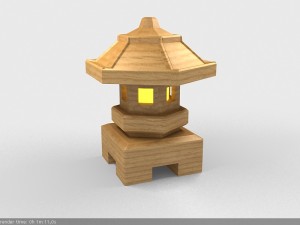 outdoor wooden lamp Modelo 3D