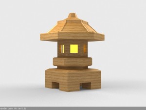 outdoor wooden lamp 3D Model