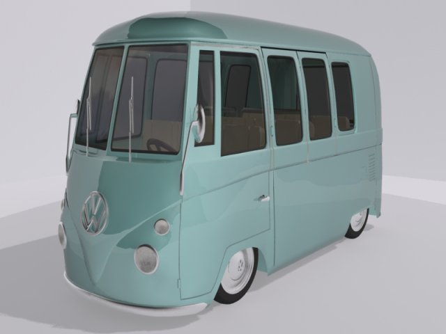 volkswagen combi toon 3Dモデル .c4d .max .obj .3ds .fbx .stl .blend 