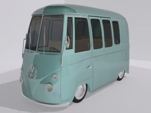 volkswagen combi dibujos animados Modelo 3D