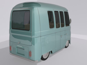 volkswagen combi toon 3Dモデル