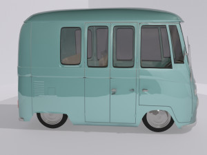 volkswagen combi toon 3Dモデル
