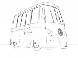 volkswagen combi toon 3Dモデル