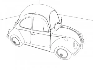 volkswagen beetle toon 3D Model