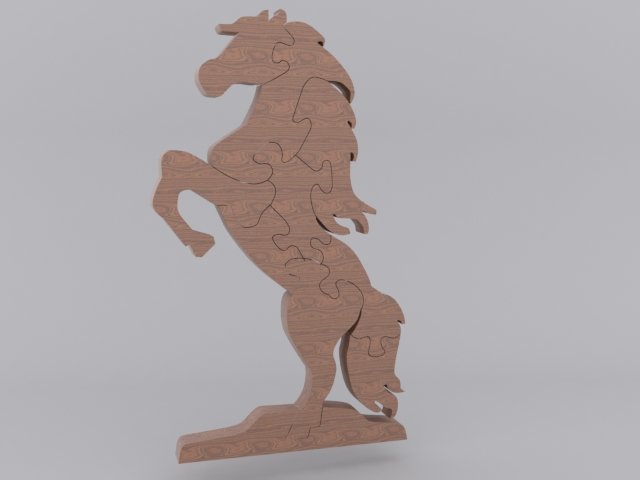 horse puzzle printable 3D Print Model .c4d .max .obj .3ds .fbx .stl .blend 