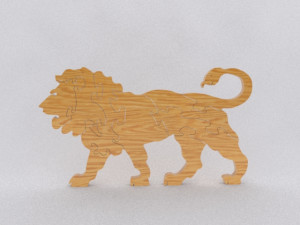 wood lion puzzle 3D Print Model