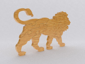 wood lion puzzle 3D Print Model