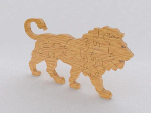 wood lion puzzle 3D Print Model