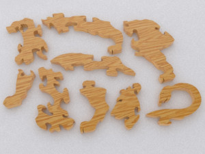 wood lion puzzle 3D Print Model