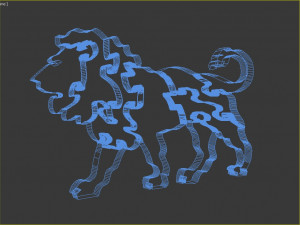 wood lion puzzle 3D Print Model