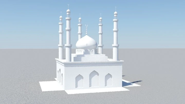 5 pillars masjid 3D Model .c4d .max .obj .3ds .fbx .stl .blend 