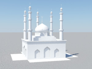5 pillars masjid Modelo 3D