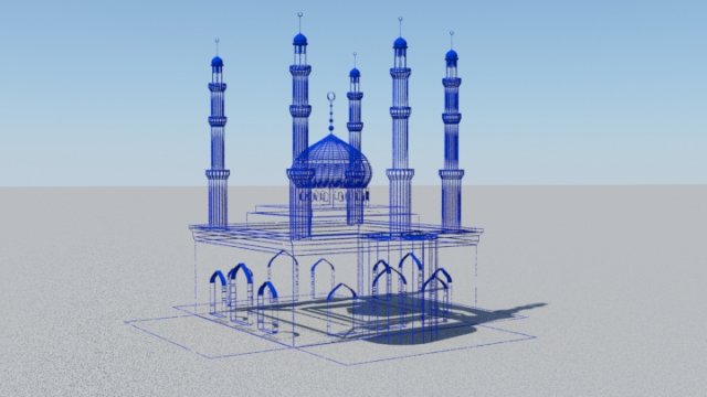 Download 5 pillars masjid 3D Model