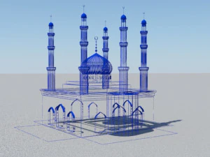 5 pillars masjid 3D Model