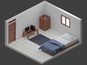 3 Simple Bedrooms 3Dモデル