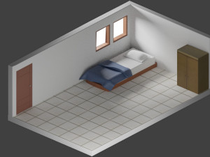 3 Simple Bedrooms 3Dモデル