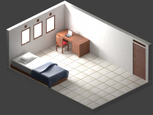 3 Simple Bedrooms 3Dモデル