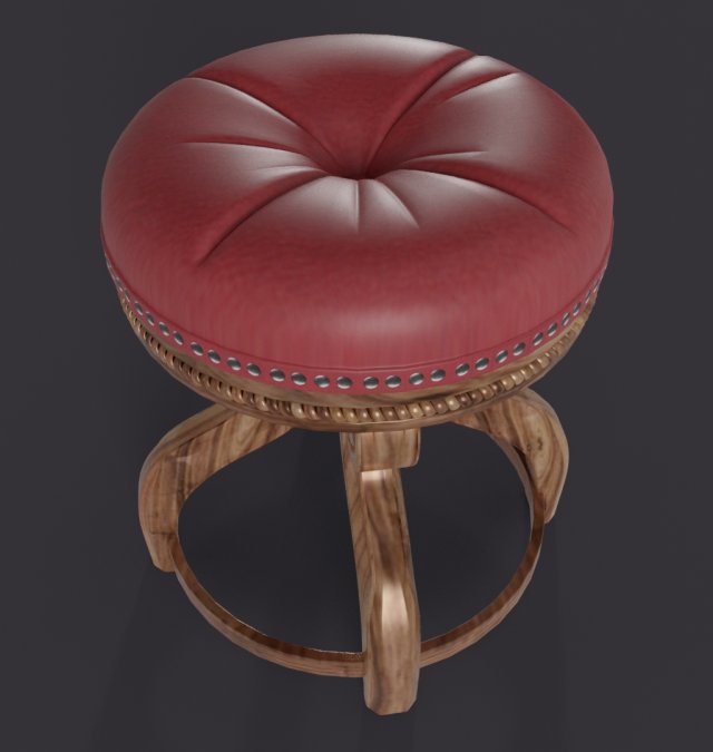Red Stool 3D 모델 .c4d .max .obj .3ds .fbx .stl .blend 