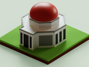3 Masjid Low Poly 3D मॉडल