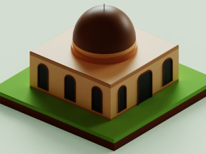 3 Masjid Low Poly 3D मॉडल