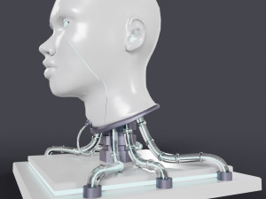 Cyborg Head Bust V1 3D Модель