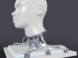Cyborg Head Bust V1 3D Model