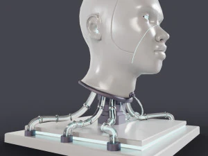 Cyborg Head Bust V1 3D Model