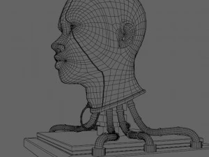 Cyborg Head Bust V1 3D Model
