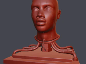 Cyborg Head Bust V1 3D Model