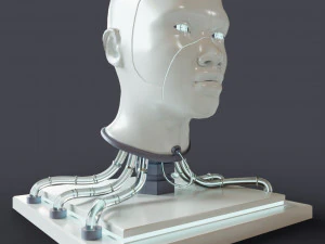 Cyborg Head Bust V1 3D Model
