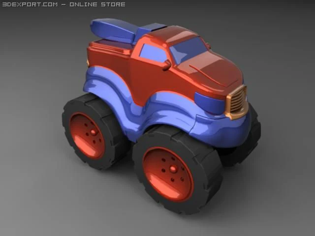 toy truck 3D Model .c4d .max .obj .3ds .fbx .stl .blend 