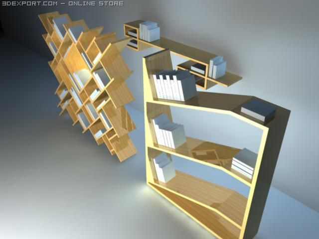 book shelfs Modelo 3D .c4d .max .obj .3ds .fbx .stl .blend 