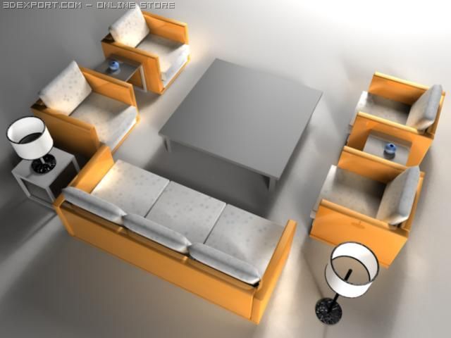 livingroom 3D Модель .c4d .max .obj .3ds .fbx .stl .blend 