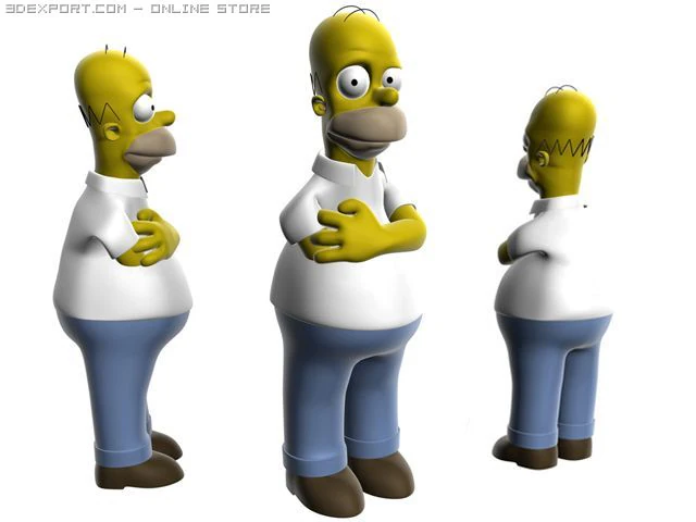 homer simpsons 3d 3D Model .c4d .max .obj .3ds .fbx .stl .blend 
