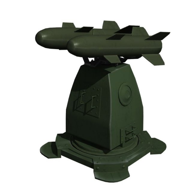 dual missile launcher 3D Модель .c4d .max .obj .3ds .fbx .stl .blend 