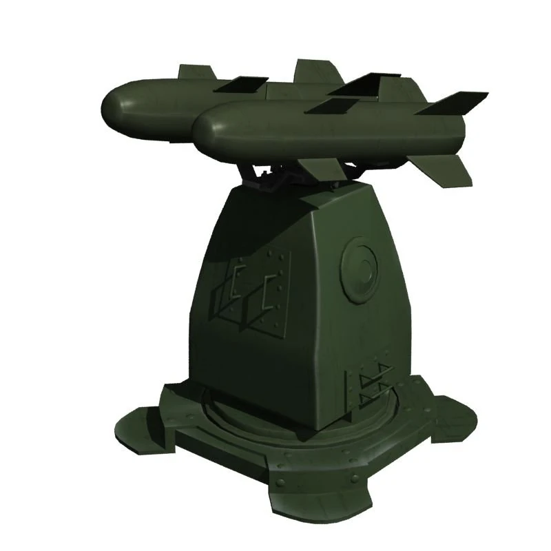 dual missile launcher 3D Model .c4d .max .obj .3ds .fbx .stl .blend 