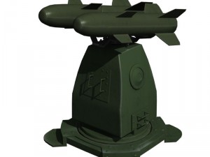 dual missile launcher Modelo 3D