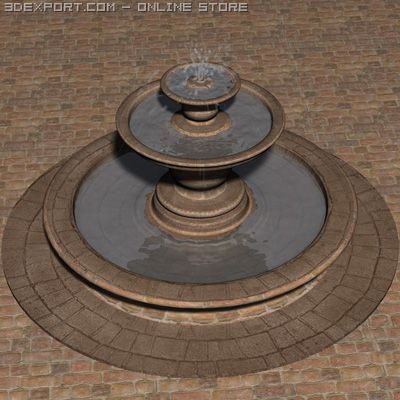animated fountain 3D Model .c4d .max .obj .3ds .fbx .stl .blend 