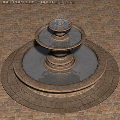 animated fountain 3D Model .c4d .max .obj .3ds .fbx .stl .blend 