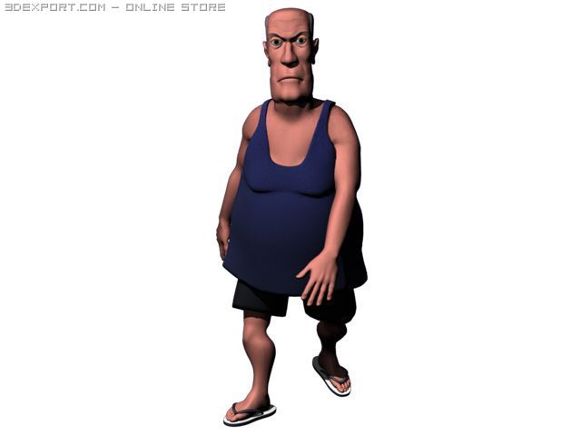 fat guy 3D Model .c4d .max .obj .3ds .fbx .stl .blend 