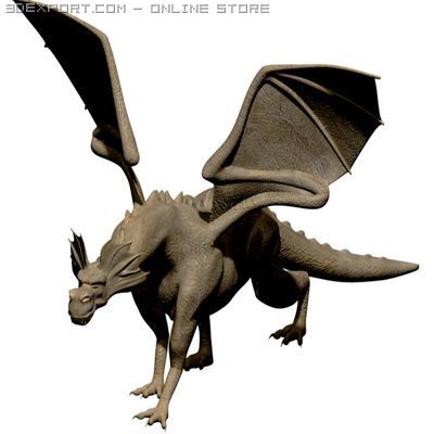 dragon 3D Модель .c4d .max .obj .3ds .fbx .stl .blend 