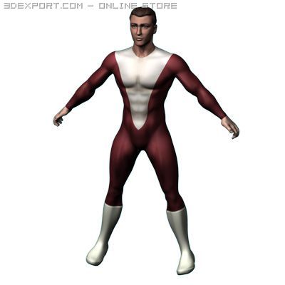 superhero Modello 3D .c4d .max .obj .3ds .fbx .stl .blend 
