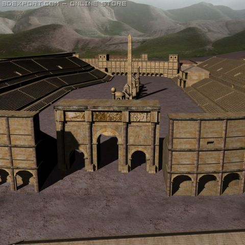 circus maximus Model 3D .c4d .max .obj .3ds .fbx .stl .blend 
