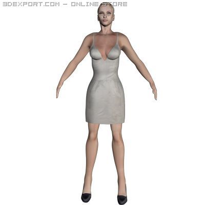 young woman Model 3D .c4d .max .obj .3ds .fbx .stl .blend 
