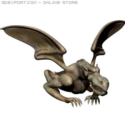 gargoyle 3D Model .c4d .max .obj .3ds .fbx .stl .blend 