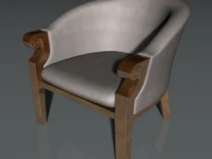 sk&oacute;rzane krzesło Model 3D