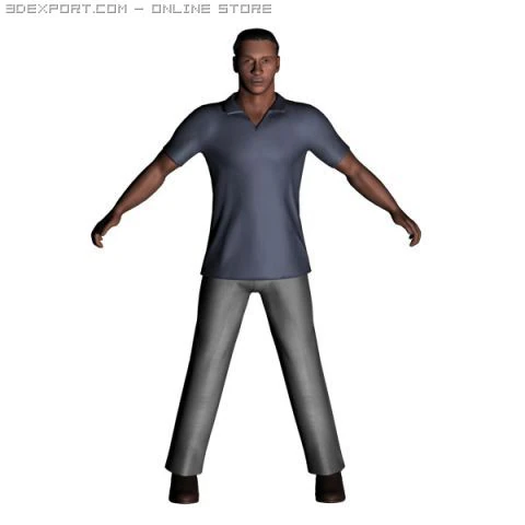 czarny człowiek Model 3D .c4d .max .obj .3ds .fbx .stl .blend