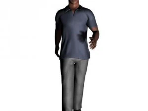 czarny człowiek Model 3D