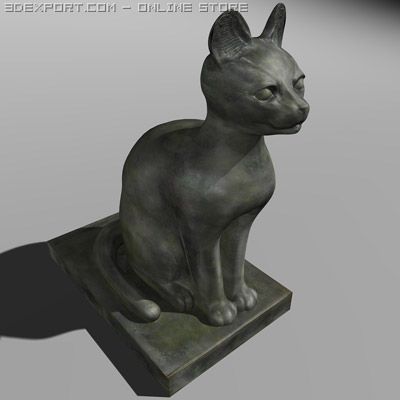 egyptian cat statue 3D 模型 .c4d .max .obj .3ds .fbx .stl .blend 